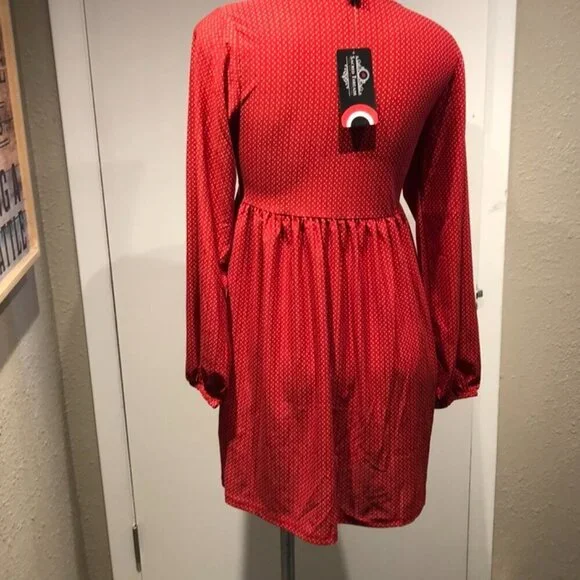 SACRED THREADS RED MINI DRESS NWT BOHO STYLE - Picture 8 of 14